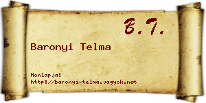 Baronyi Telma névjegykártya
